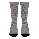 Ladybug Striped Pattern Print Crew Socks
