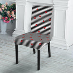 Ladybug Striped Pattern Print Dining Chair Slipcover