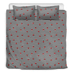 Ladybug Striped Pattern Print Duvet Cover Bedding Set