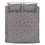 Ladybug Striped Pattern Print Duvet Cover Bedding Set