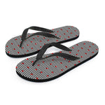 Ladybug Striped Pattern Print Flip Flops