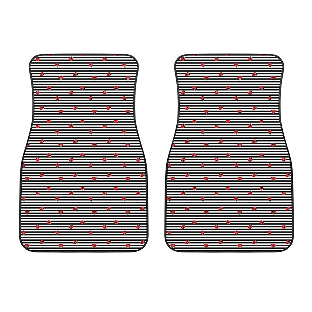 Ladybug Striped Pattern Print Front Car Floor Mats