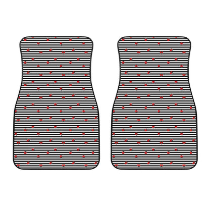 Ladybug Striped Pattern Print Front Car Floor Mats