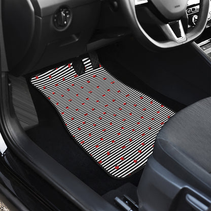 Ladybug Striped Pattern Print Front Car Floor Mats