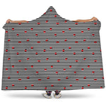 Ladybug Striped Pattern Print Hooded Blanket