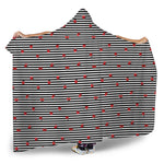 Ladybug Striped Pattern Print Hooded Blanket
