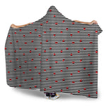 Ladybug Striped Pattern Print Hooded Blanket