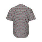 Ladybug Striped Pattern Print Men's Baseball Jersey