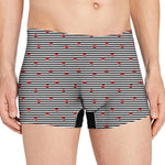 Ladybug Striped Pattern Print Men's Boxer Briefs