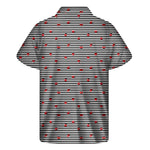 Ladybug Striped Pattern Print Men's Short Sleeve Shirt