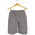 Ladybug Striped Pattern Print Men's Shorts