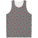 Ladybug Striped Pattern Print Men's Tank Top
