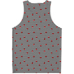 Ladybug Striped Pattern Print Men's Tank Top