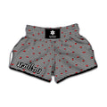 Ladybug Striped Pattern Print Muay Thai Boxing Shorts