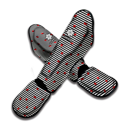 Ladybug Striped Pattern Print Muay Thai Shin Guard