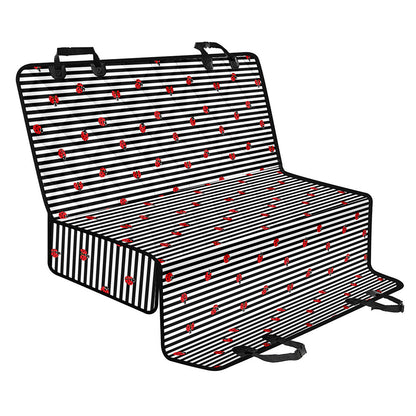 Ladybug Striped Pattern Print Pet Car Back Seat Cover