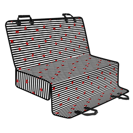 Ladybug Striped Pattern Print Pet Car Back Seat Cover