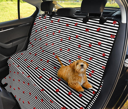 Ladybug Striped Pattern Print Pet Car Back Seat Cover