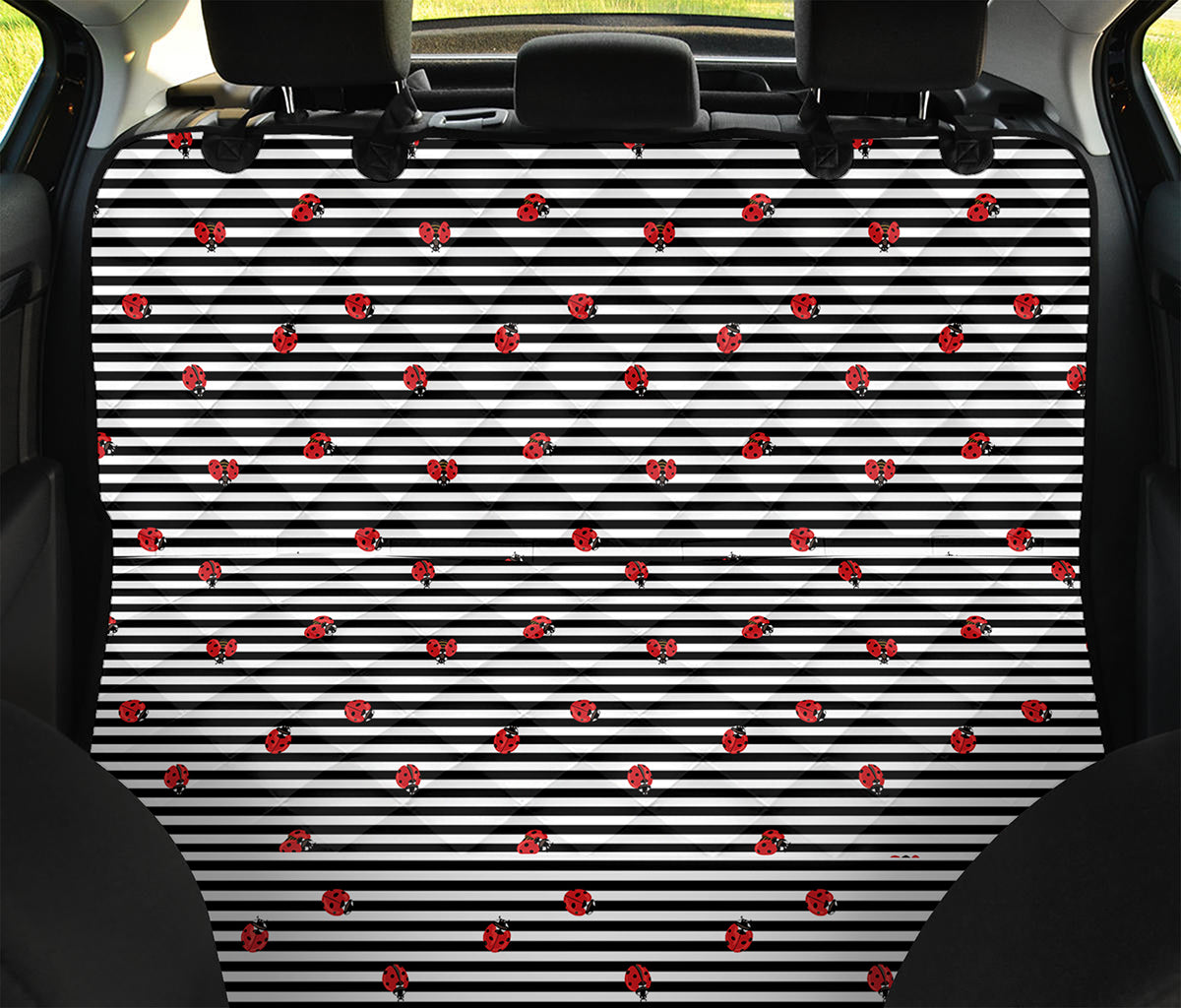 Ladybug Striped Pattern Print Pet Car Back Seat Cover