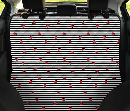 Ladybug Striped Pattern Print Pet Car Back Seat Cover
