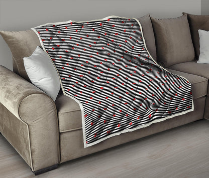 Ladybug Striped Pattern Print Quilt