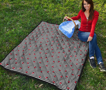 Ladybug Striped Pattern Print Quilt