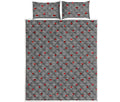 Ladybug Striped Pattern Print Quilt Bed Set