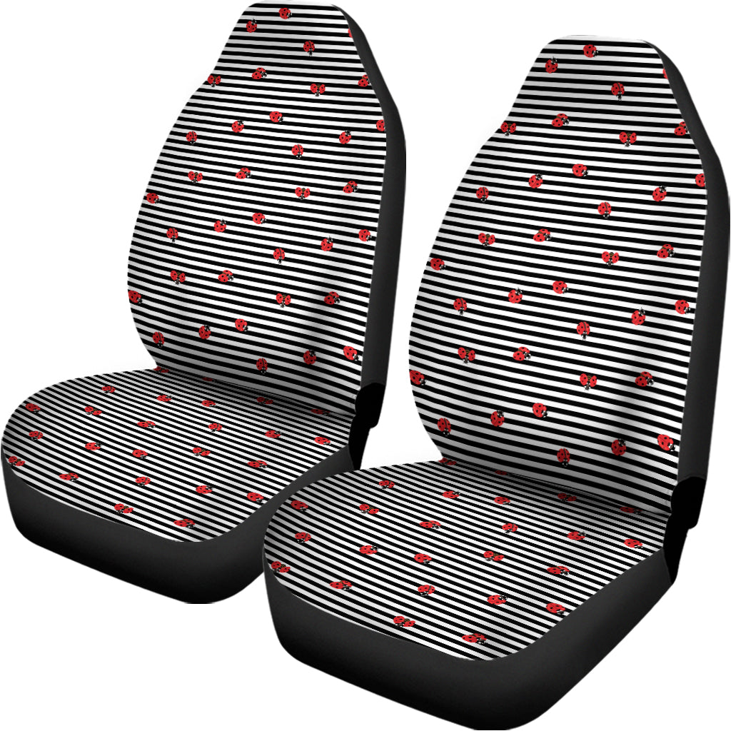 Ladybug Striped Pattern Print Universal Fit Car Seat Covers