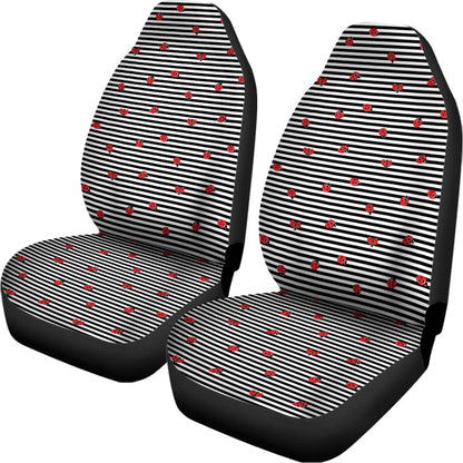 Ladybug Striped Pattern Print Universal Fit Car Seat Covers