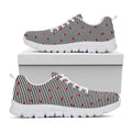 Ladybug Striped Pattern Print White Running Shoes