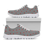 Ladybug Striped Pattern Print White Sneakers