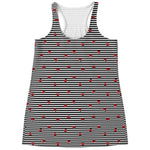 Ladybug Striped Pattern Print Women's Racerback Tank Top