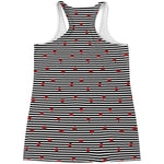 Ladybug Striped Pattern Print Women's Racerback Tank Top
