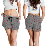 Ladybug Striped Pattern Print Women's Shorts