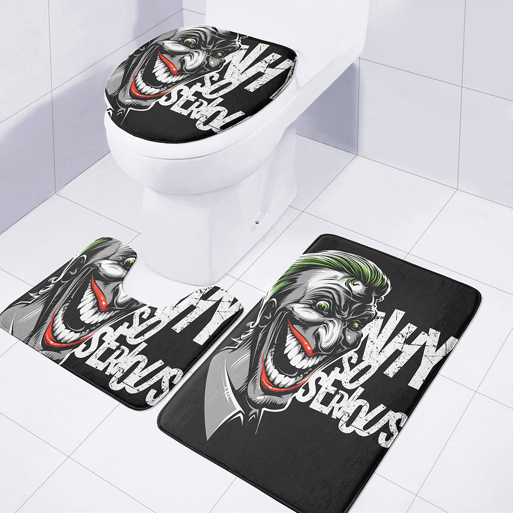 Laughing Joker Why So Serious Print 3 Piece Bath Mat Set