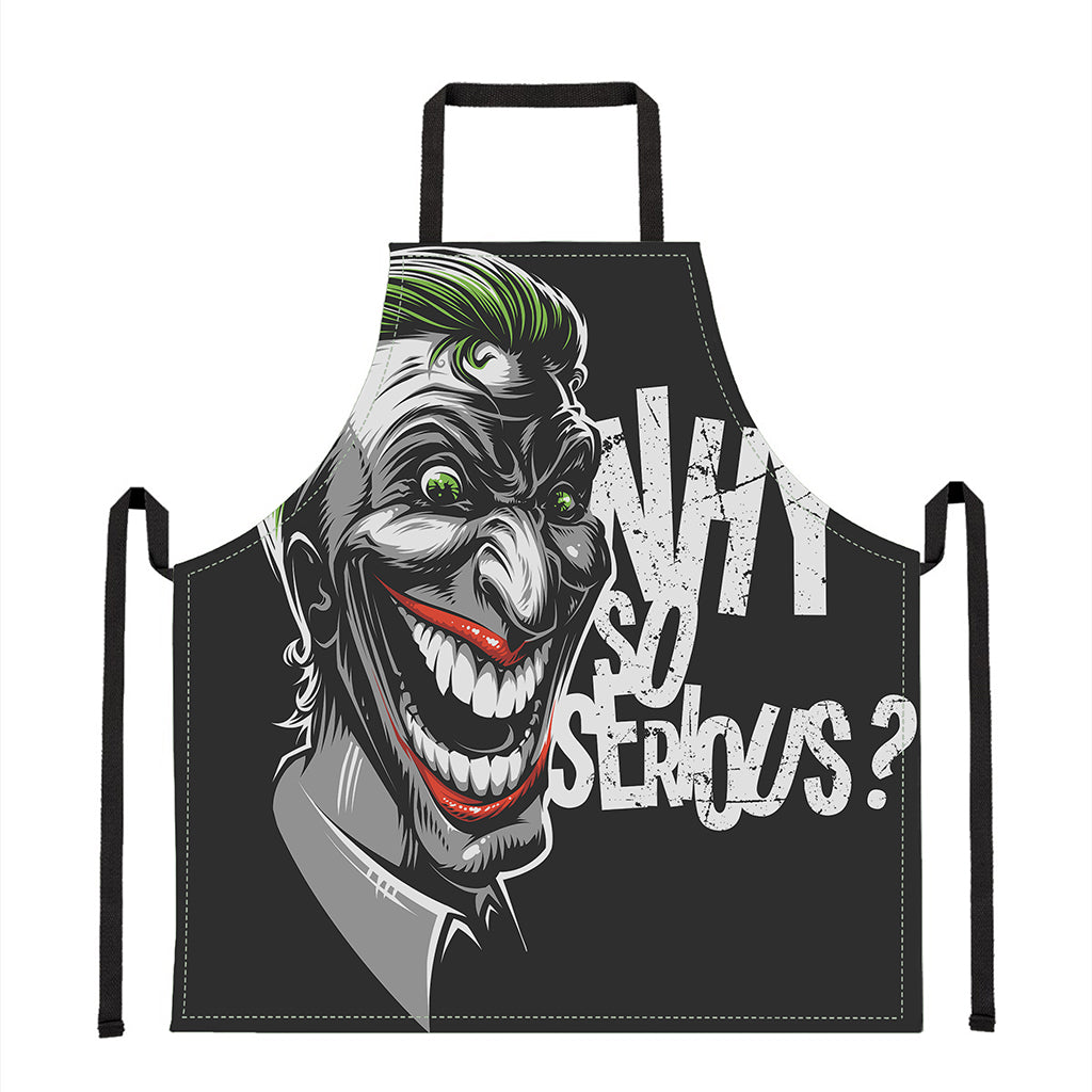Laughing Joker Why So Serious Print Apron