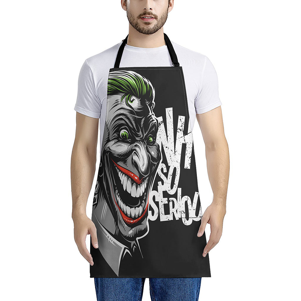 Laughing Joker Why So Serious Print Apron