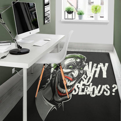Laughing Joker Why So Serious Print Area Rug