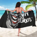 Laughing Joker Why So Serious Print Beach Sarong Wrap