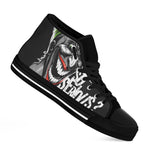 Laughing Joker Why So Serious Print Black High Top Shoes