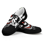 Laughing Joker Why So Serious Print Black Slip On Shoes