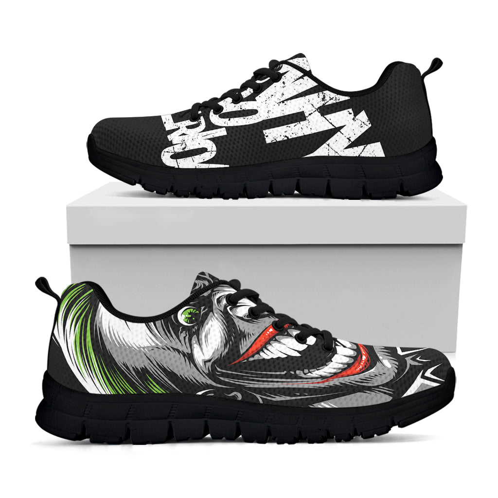 Laughing Joker Why So Serious Print Black Sneakers