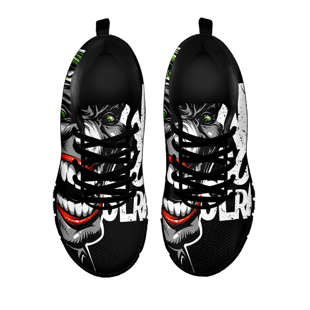 Laughing Joker Why So Serious Print Black Sneakers