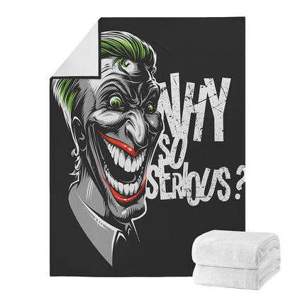 Laughing Joker Why So Serious Print Blanket