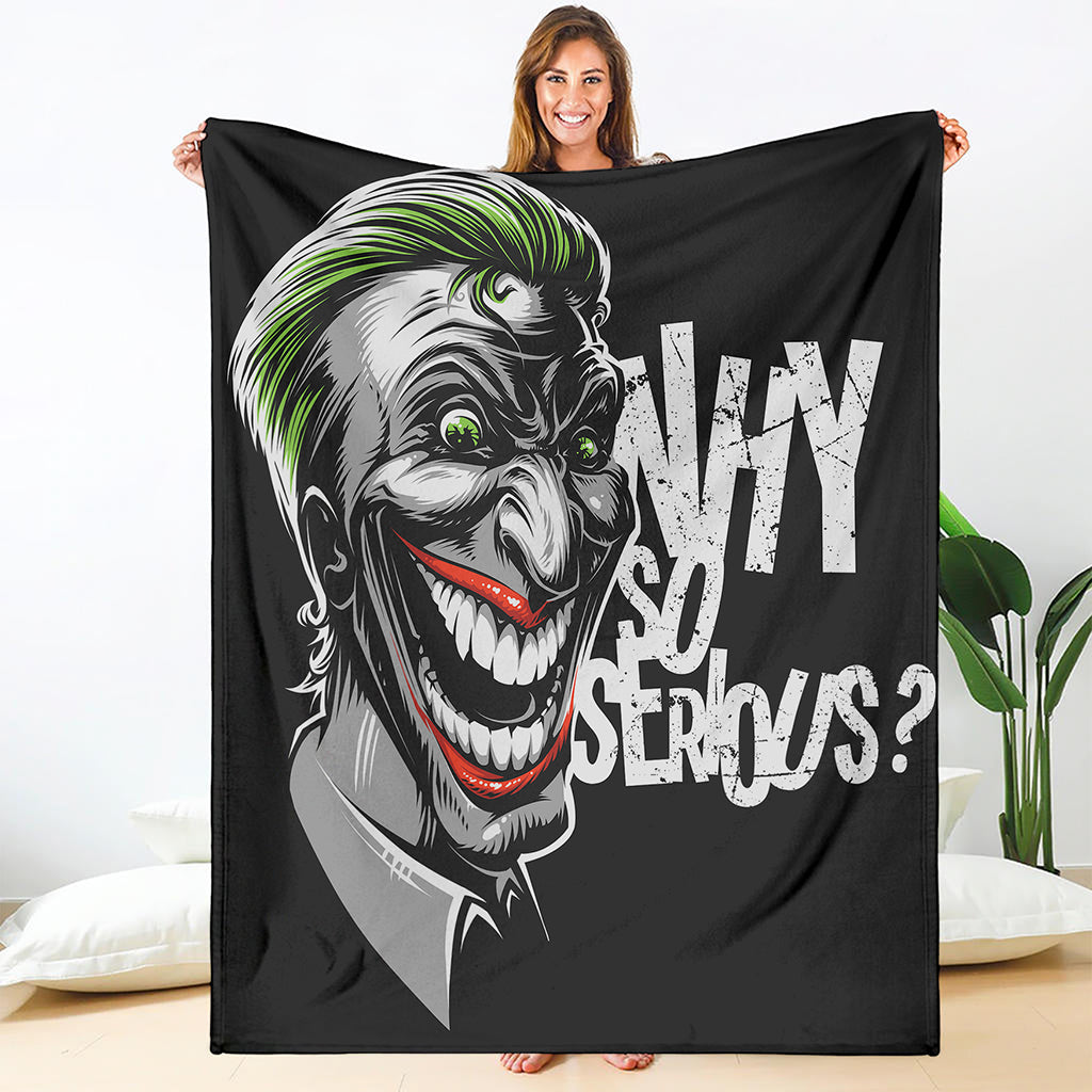 Laughing Joker Why So Serious Print Blanket