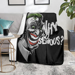 Laughing Joker Why So Serious Print Blanket
