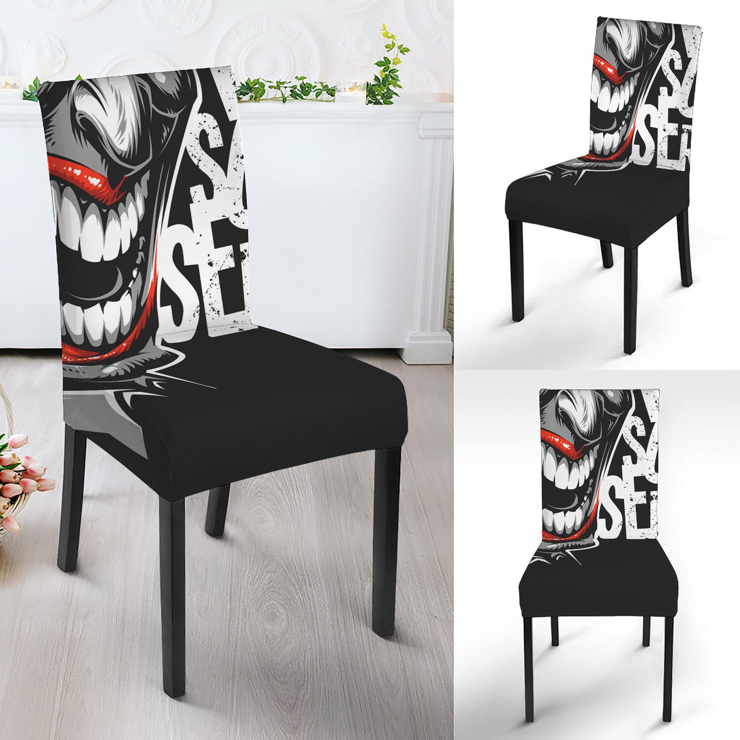 Laughing Joker Why So Serious Print Dining Chair Slipcover