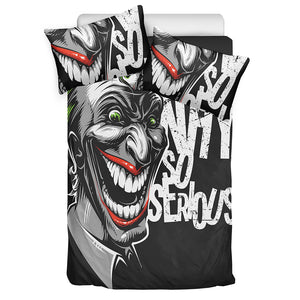Laughing Joker Why So Serious Print Duvet Cover Bedding Set