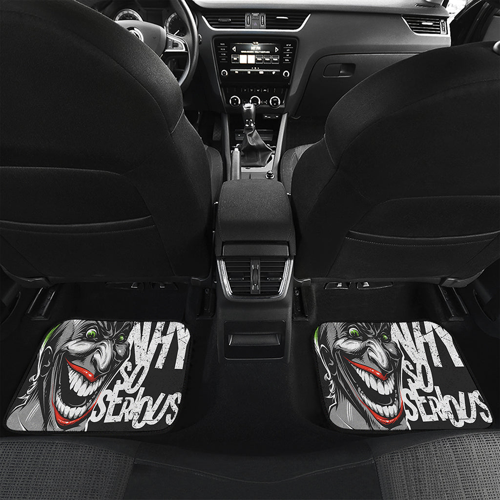 Laughing Joker Why So Serious Print Front and Back Car Floor Mats