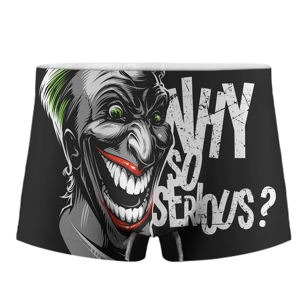 Laughing Joker Why So Serious Print Men's Boxer Briefs